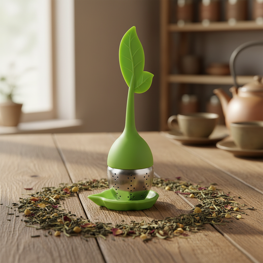 Mise en scène filtre feuille avec thé en vrac