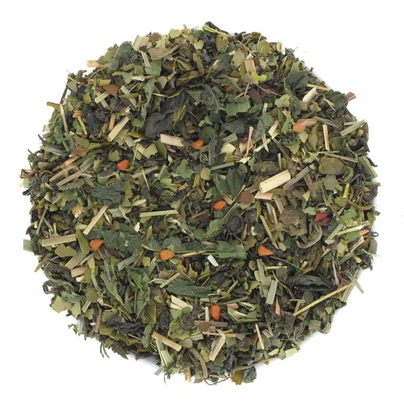 Infusion Après l’Orage La P’tite Tasse – mélange apaisant de plantes biologiques aux notes fraîches et réconfortantes, idéal pour un moment de calme après une journée agitée.