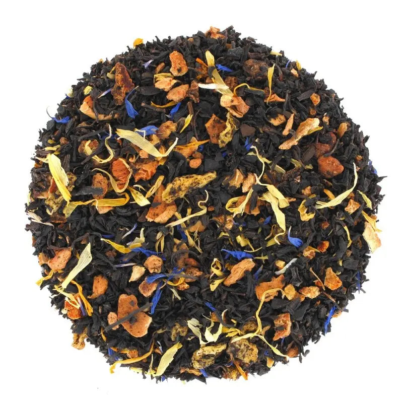 Thé Noir Fruits Confits Bio La P’tite Tasse – thé noir biologique aux arômes gourmands de fruits confits, pour une dégustation riche et sucrée.