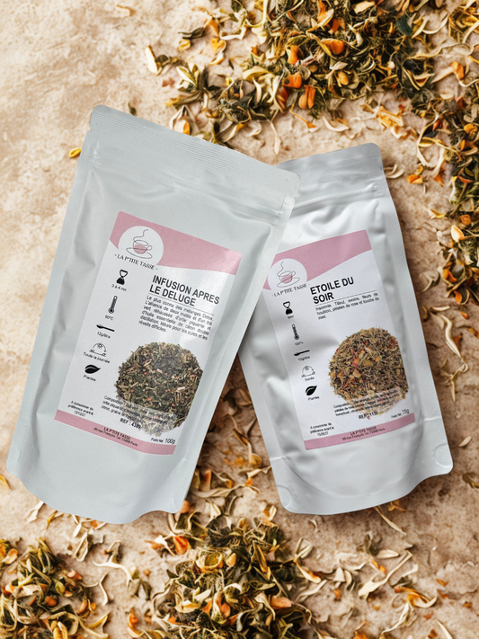 Coffret détox 2 sachet vrac de nos infusiosn detox, etoile du soir et infusion apres le deluge 