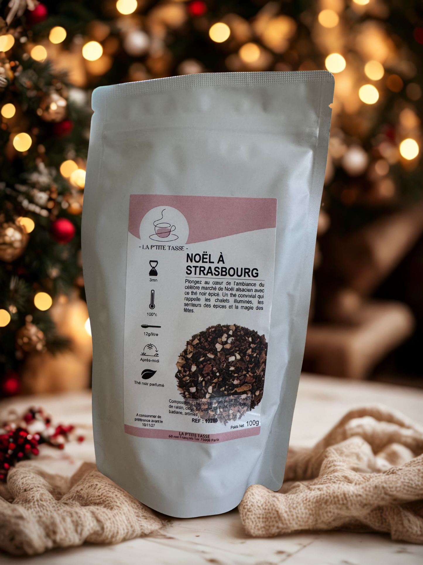 Sachet en vrac infusion noël à strasbourg, vin chaud 