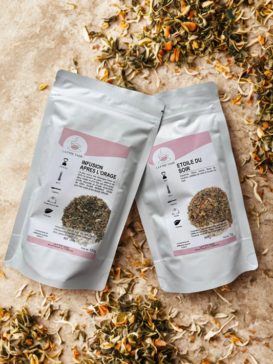 Coffret Détox et Bien-Être La P’tite Tasse – sélection de thés et infusions bio spécialement conçus pour purifier le corps et favoriser la détente, présenté dans un packaging élégant.