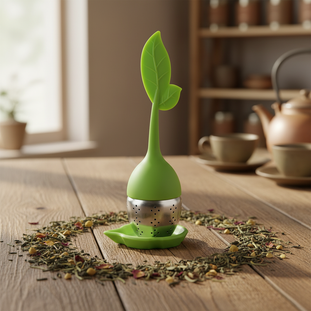 Mise en scène filtre feuille avec thé en vrac