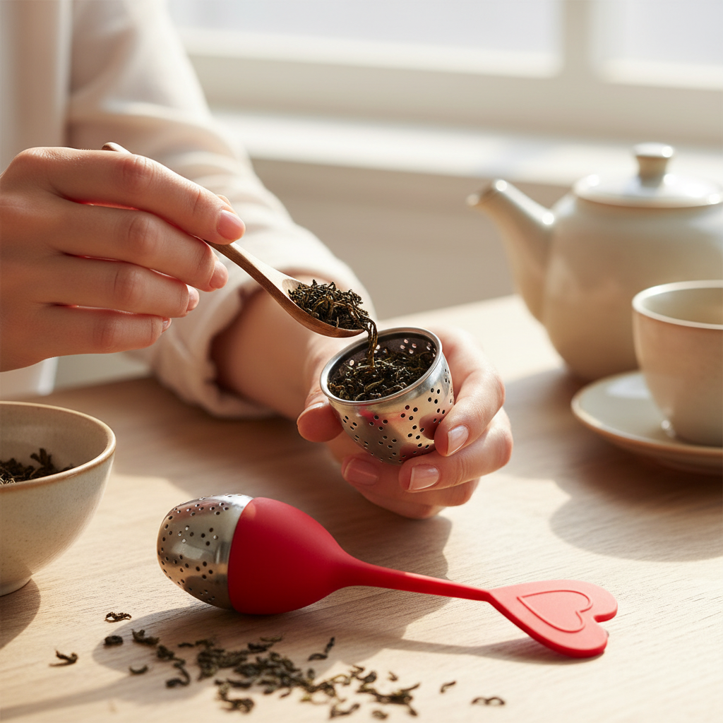 Préparation du filtre avec cuillère en bois